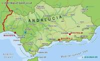 Map of Andalucia with BOOTES stations marked.